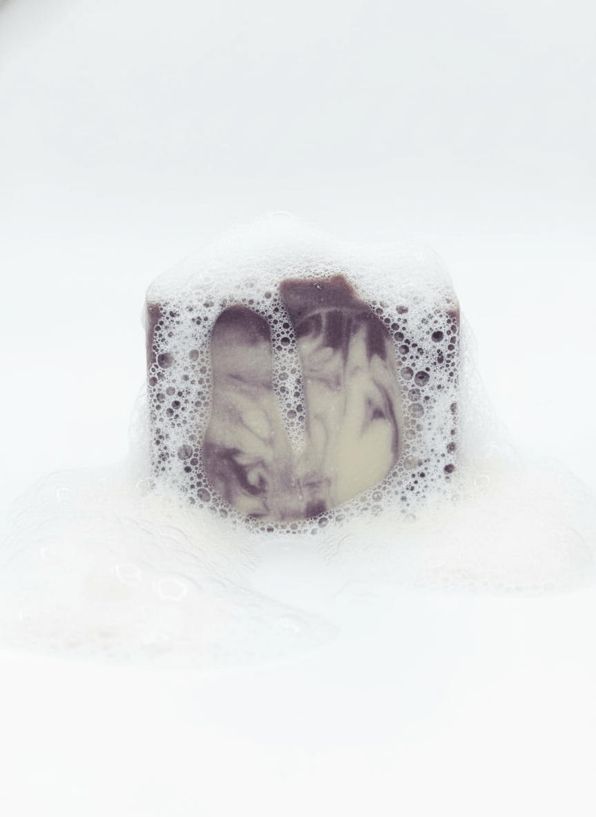 Snow fairy soap bar in use
