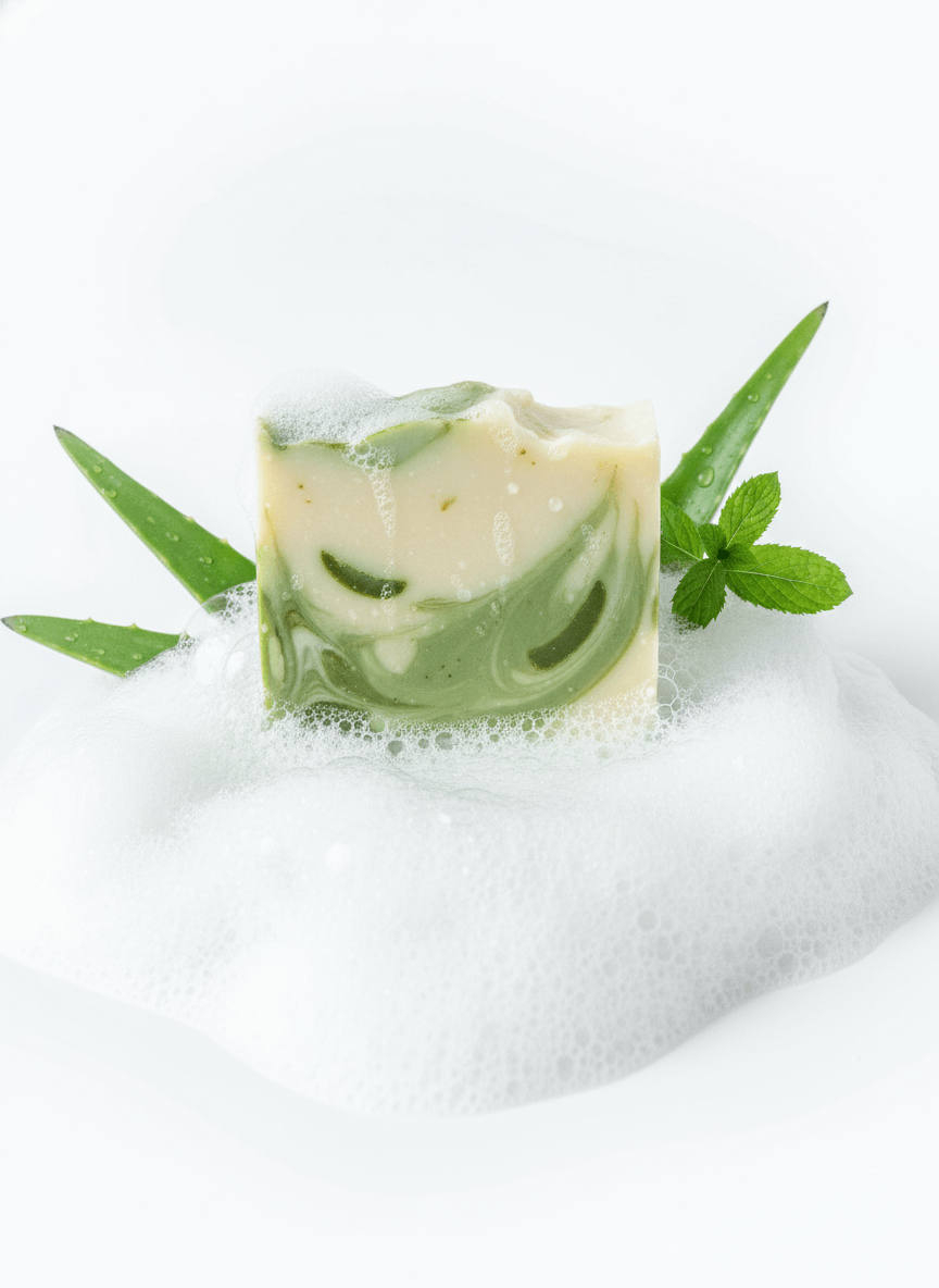 Aloe Soap Bar | Mint Condition Cooling Cleanse - Naked Mermaid Soapery - Aloe soap bar