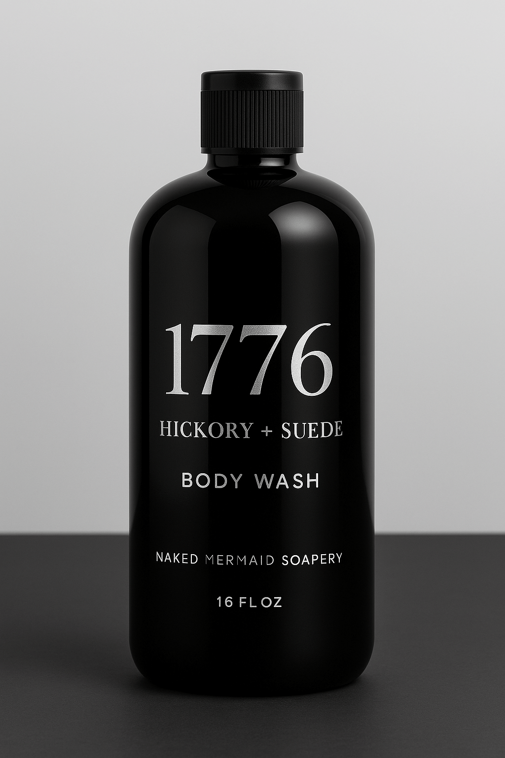 1776 Hickory and Suede Body Wash - 16 oz Black Bottle