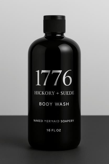 1776 Hickory and Suede Body Wash - 16 oz Black Bottle