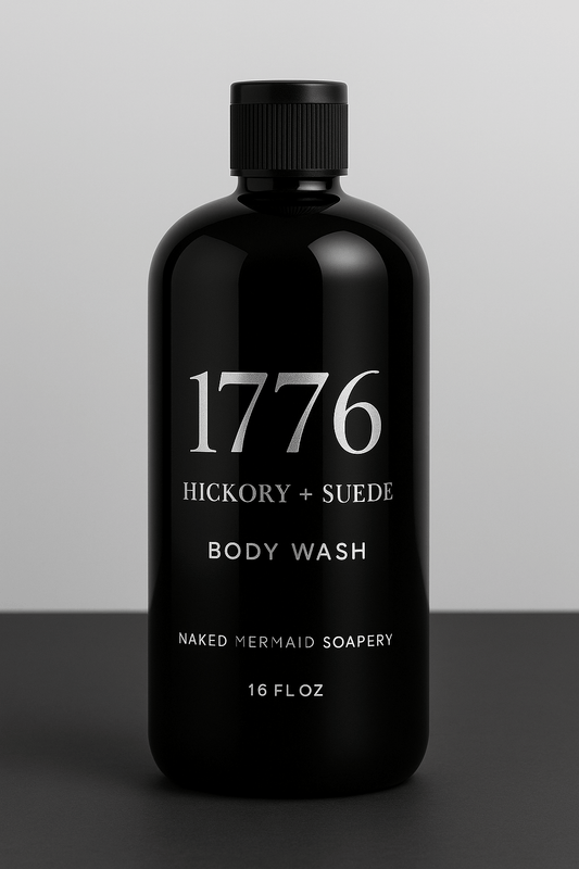 1776 Hickory and Suede Body Wash - 16 oz Black Bottle