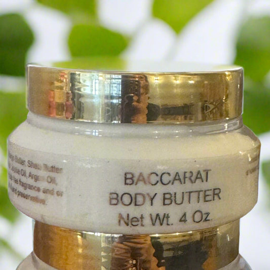 Body butter in baccarat rouge 540 scent dupe