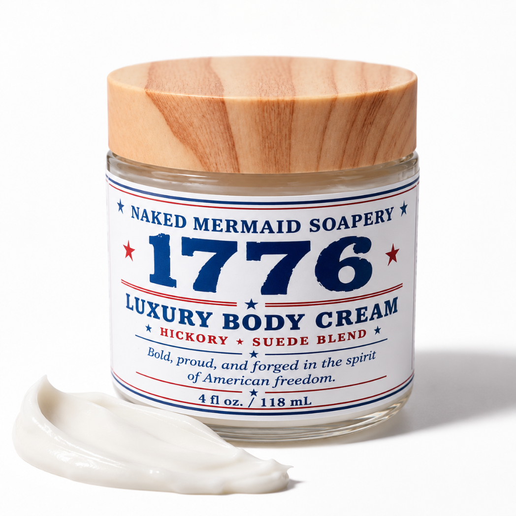 1776 body cream in a 4 oz jar