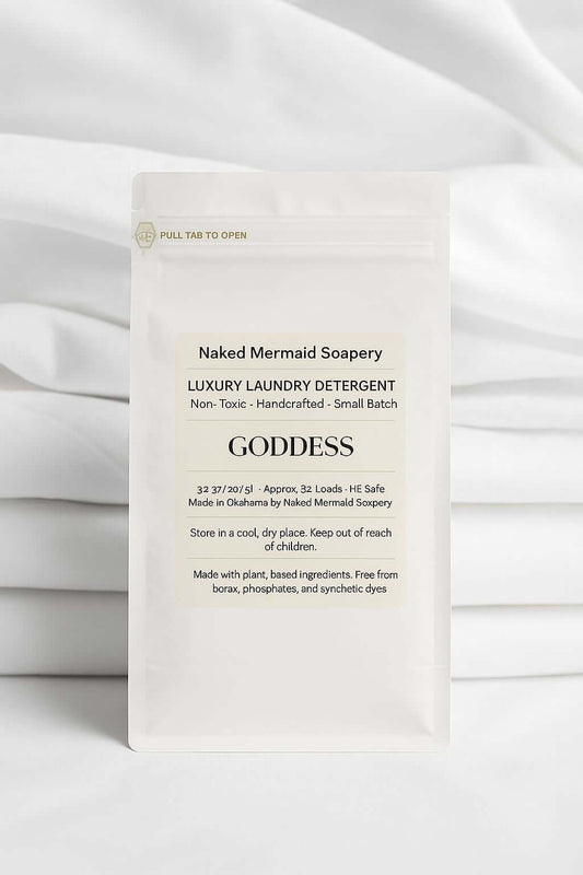 Goddess laundry detergent in a white bag 