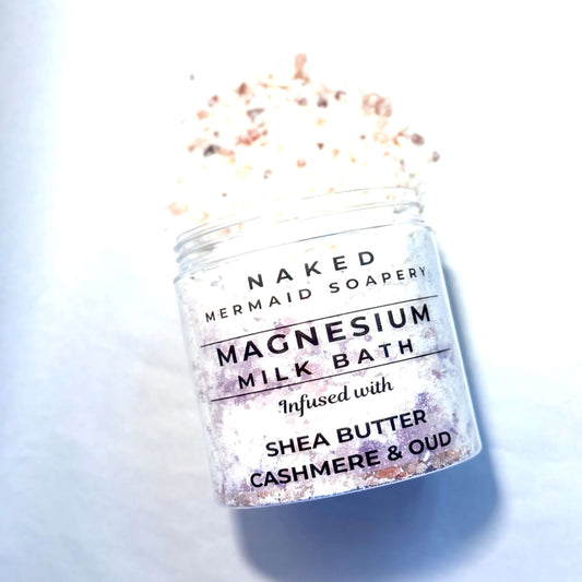 Creamy Magnesium Milk Bath Soak Powder, Moisturize Soften Skin, Butter Luxury Spa Bath Salt