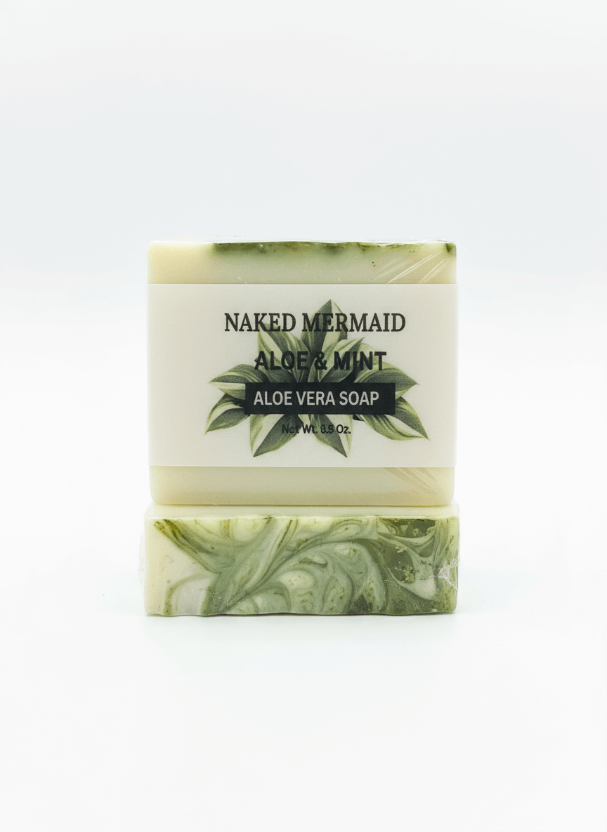 Aloe & Mint Soap Bar  made using fresh aloe and fresh mints