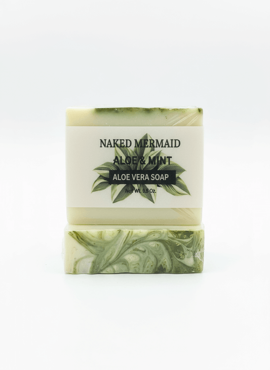 Aloe & Mint Soap Bar  made using fresh aloe and fresh mints