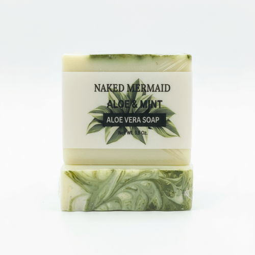 Aloe Soap Bar | Mint Condition Cooling Cleanse - Naked Mermaid Soapery - Aloe soap bar