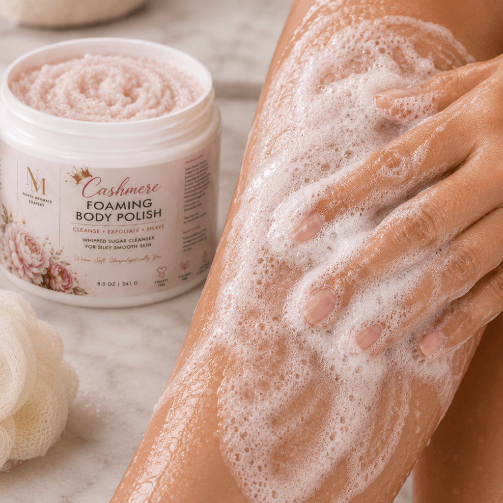 Cashmere Foaming Body Polish - Naked Mermaid Soapery - Foaming Body Polish