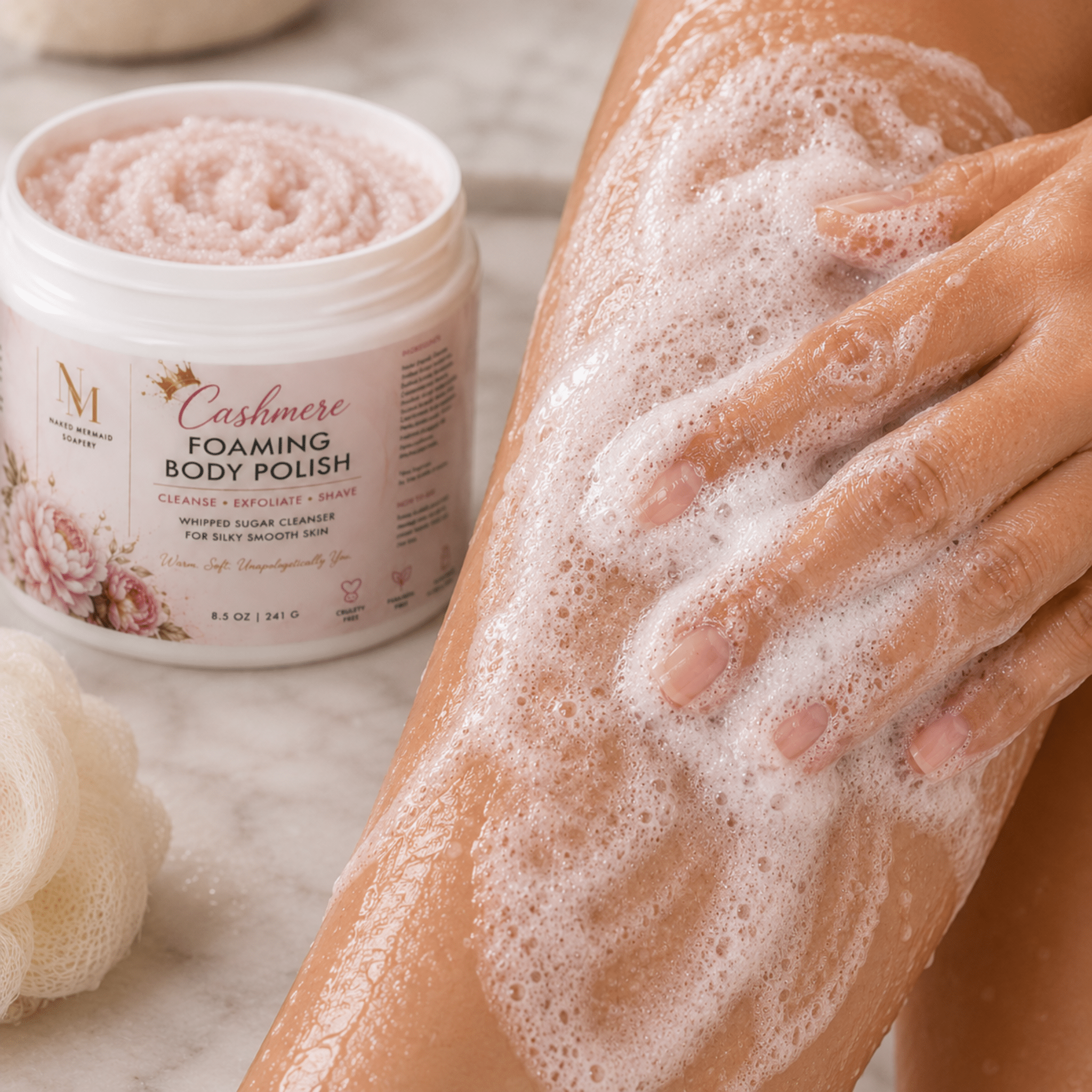 Cashmere Foaming Body Polish - Naked Mermaid Soapery - Foaming Body Polish