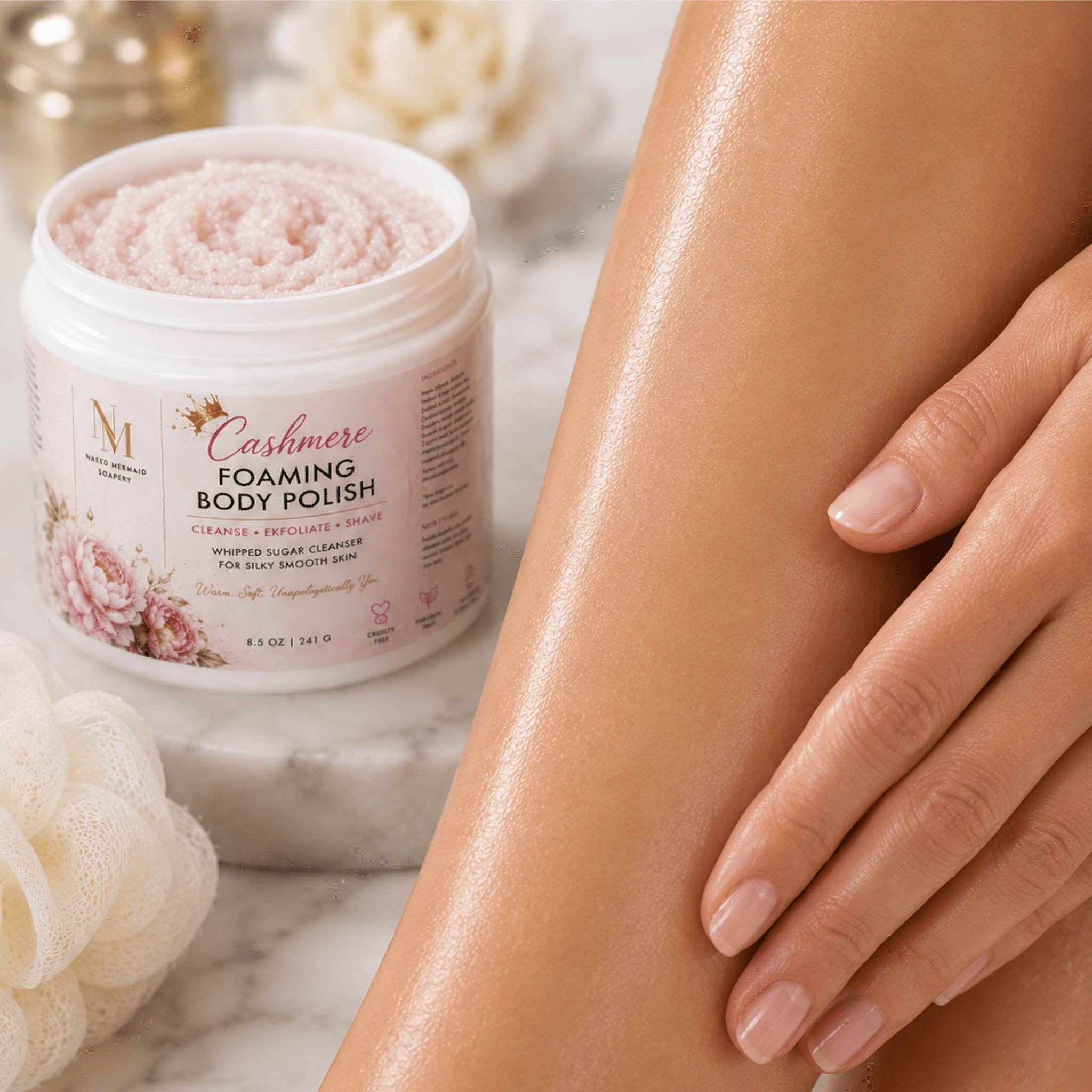 Cashmere Foaming Body Polish - Naked Mermaid Soapery - Foaming Body Polish