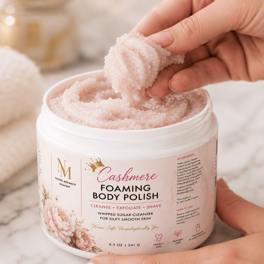 Cashmere Foaming Body Polish - Naked Mermaid Soapery - Foaming Body Polish