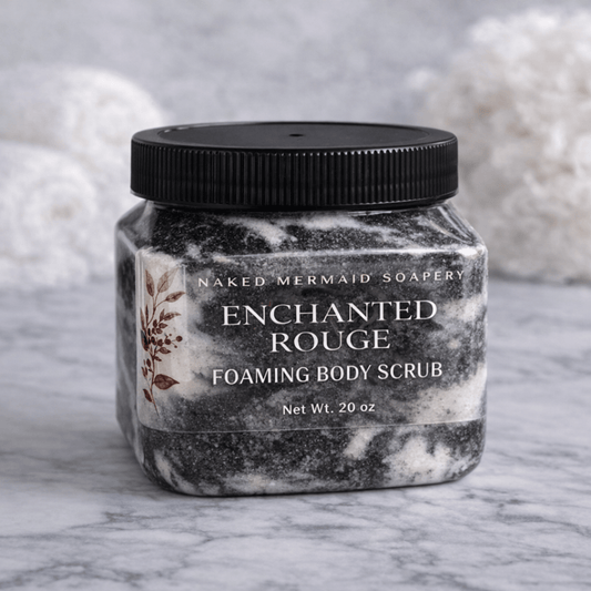 Enchanted Rouge Foaming Body Scrub - Naked Mermaid Soapery - Foaming body scrub
