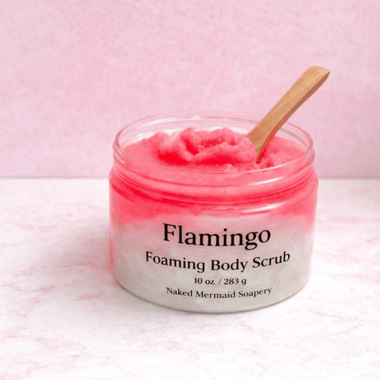 Flamingo Foaming Body Scrub - Naked Mermaid Soapery - Body Scrub