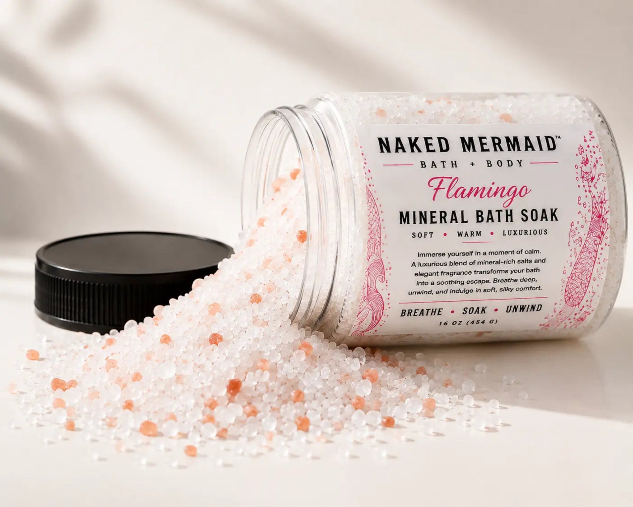 Flamingo Mineral Bath Soak - Naked Mermaid Soapery - mineral bath soak