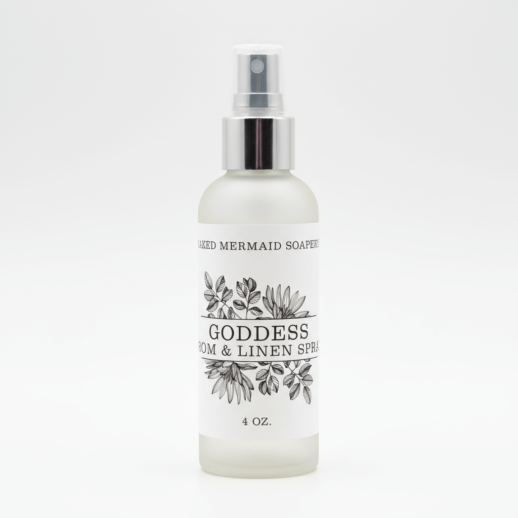 Goddess Room & Linen Spray in glass 4 oz bottle