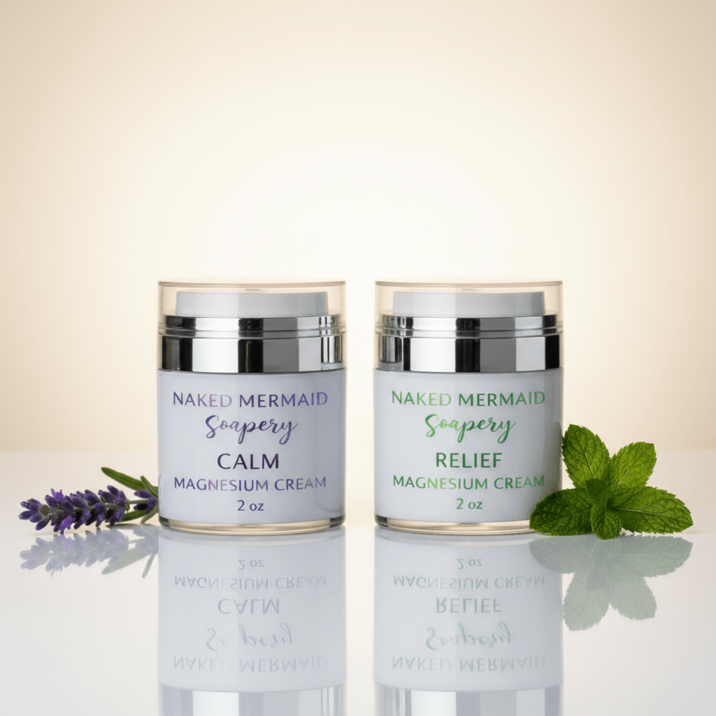 Magnesium Cream Duo – Calm & Relief - Naked Mermaid Soapery - Bundle