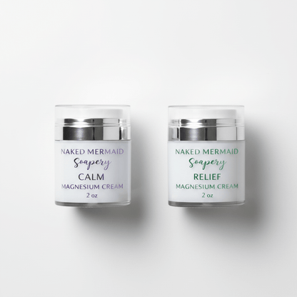 Magnesium Cream Duo – Calm & Relief - Naked Mermaid Soapery - Bundle
