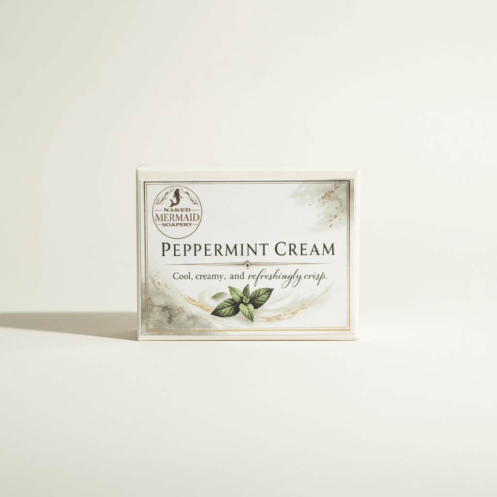Peppermint Cream Soap Bar - Naked Mermaid Soapery - Soap Bar