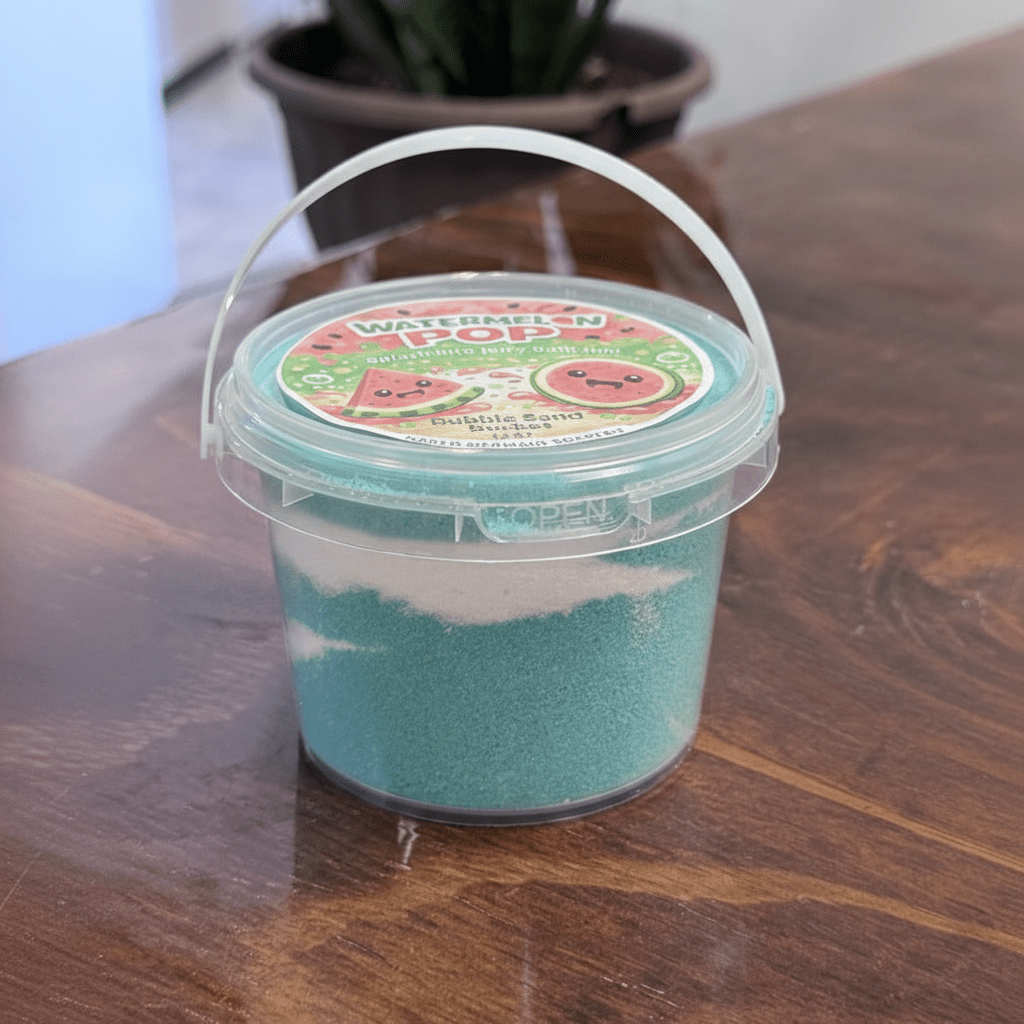 Watermelon Pop Bubble Sand Bucket - Naked Mermaid Soapery - Kids Bath
